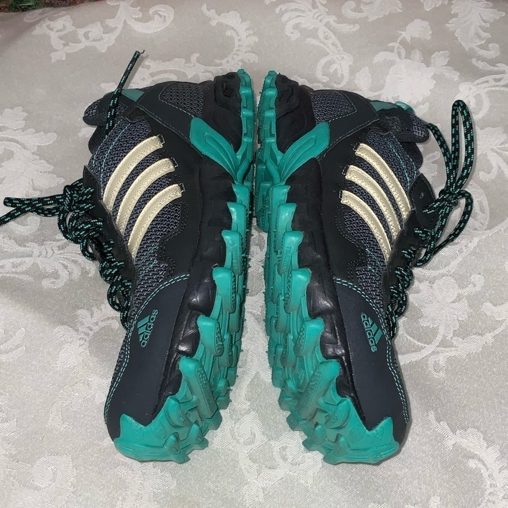 NEW Adidas PYV 702001 Green & Gray Mesh Lace Up Reflectors Running Shoes 6.5 - Picture 6 of 15